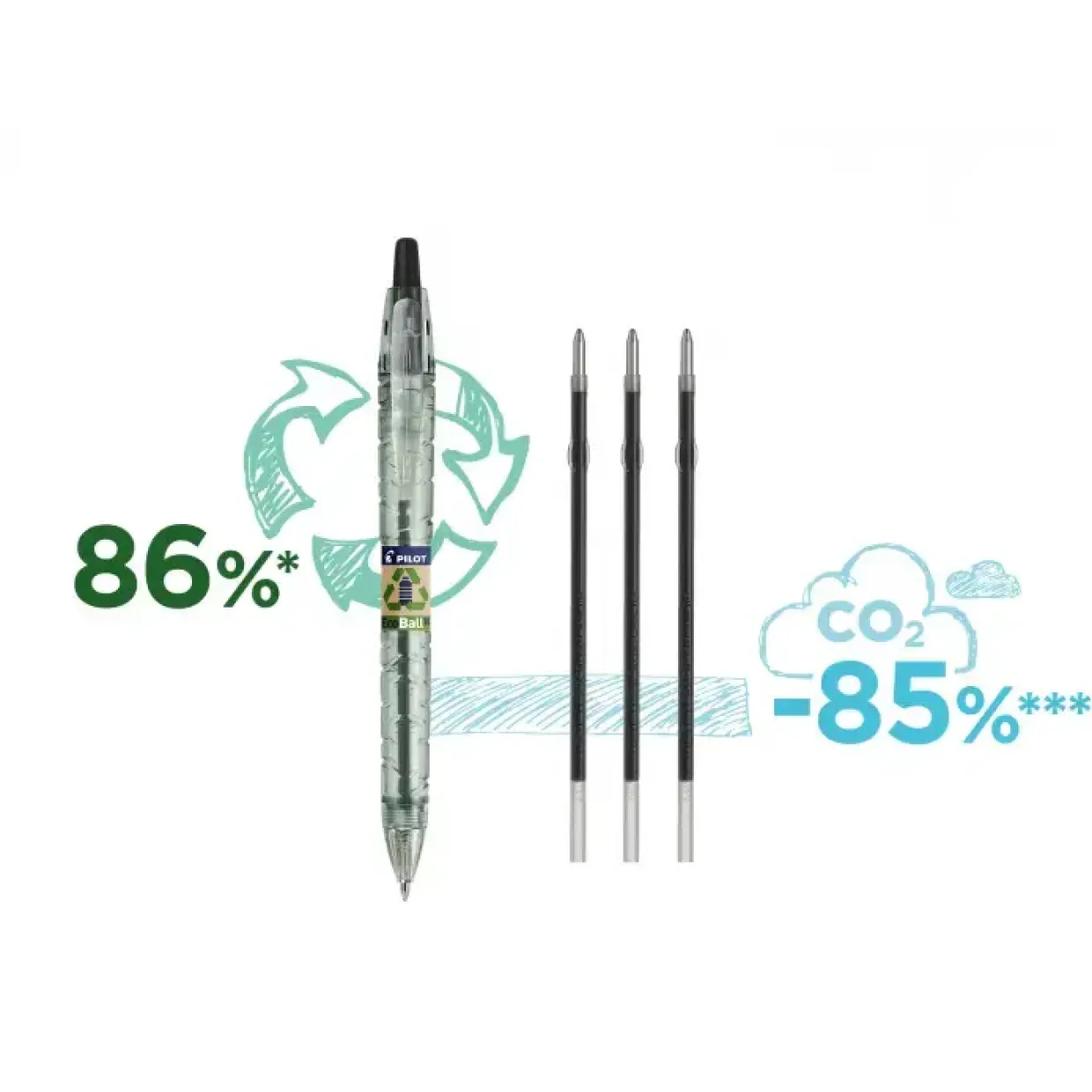 Kuglepen m|klik Pilot B2P Ecoball medium sort