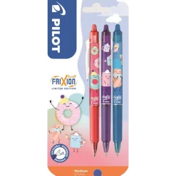 Kuglepenne - Pilot Frixion - Ball Clicker - Sweet Paradise - 0,7 - Ass - 3 stk i pakken - Køb minimum 12 stk.