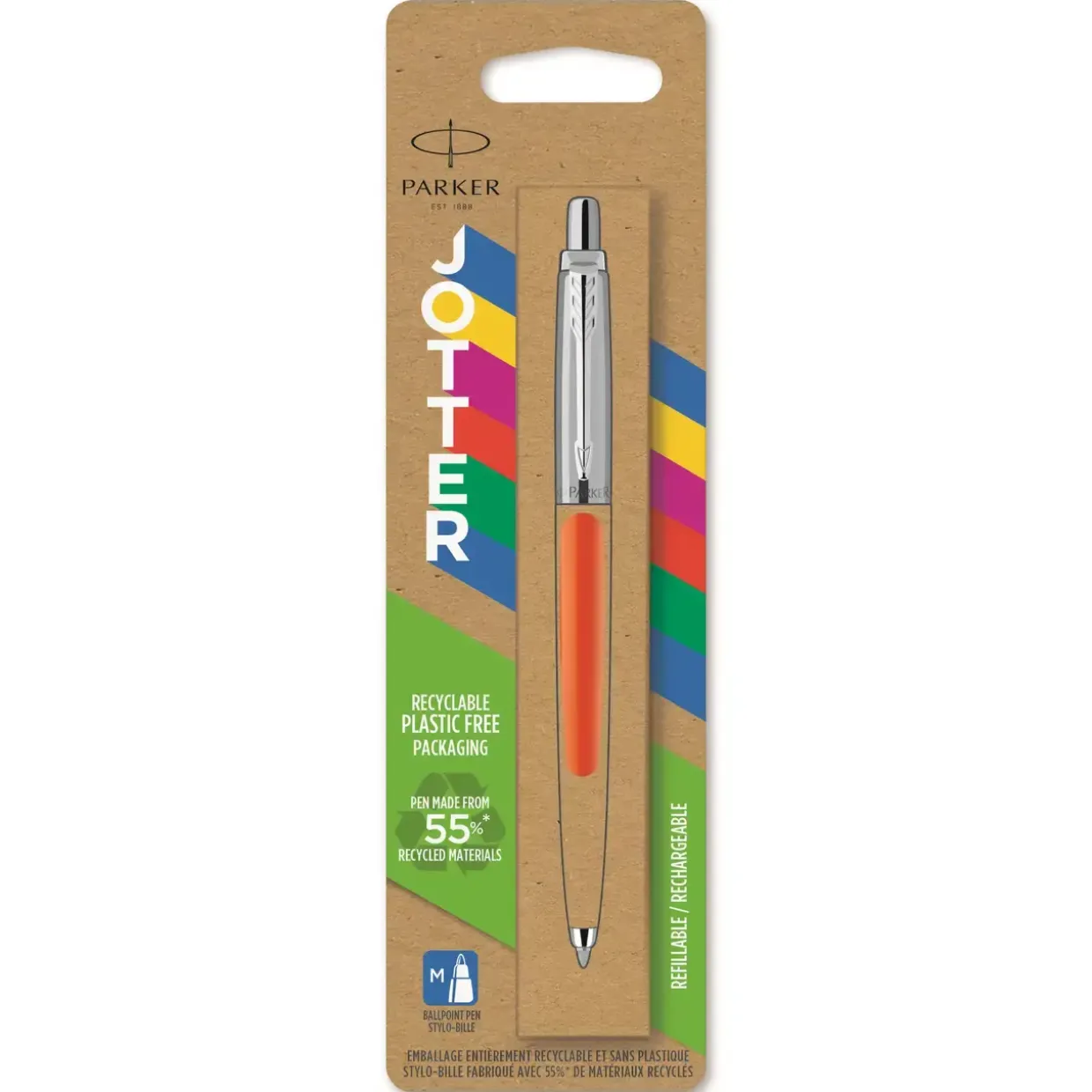 Kuglepen Parker Jotter 55% recycled blister orange