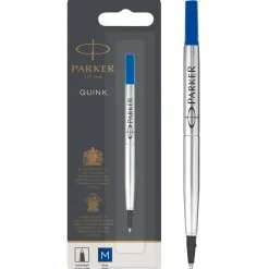 Kuglepen, Parker Refill Rollerball, QUINK M tip blue ink blister - Køb minimum 12 stk.