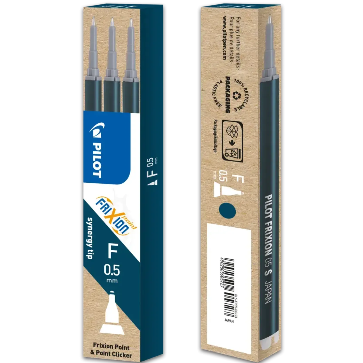 Kuglepen Pilot Frixion Point Clicker 0,5 refil blå sort (3)