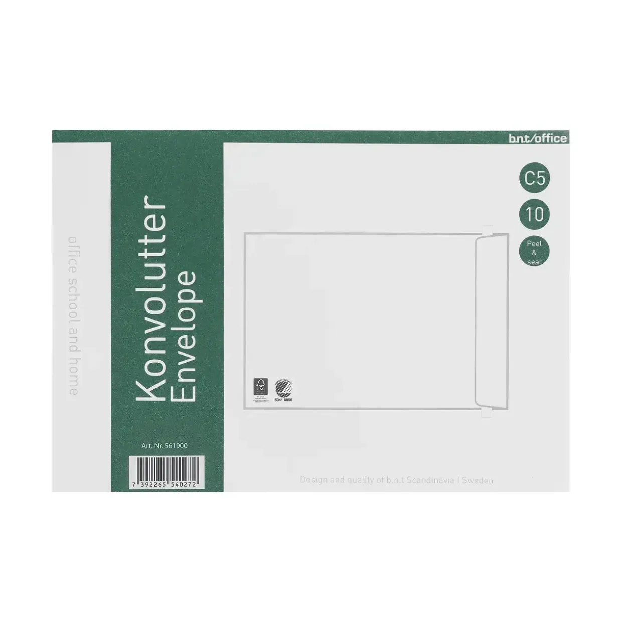 Kuverter C5P 80g Peel & Seal 162x229mm 10stk