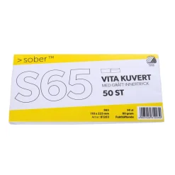Kuverter Mayer hvid S65 FH (50) - Køb minimum 10 stk.