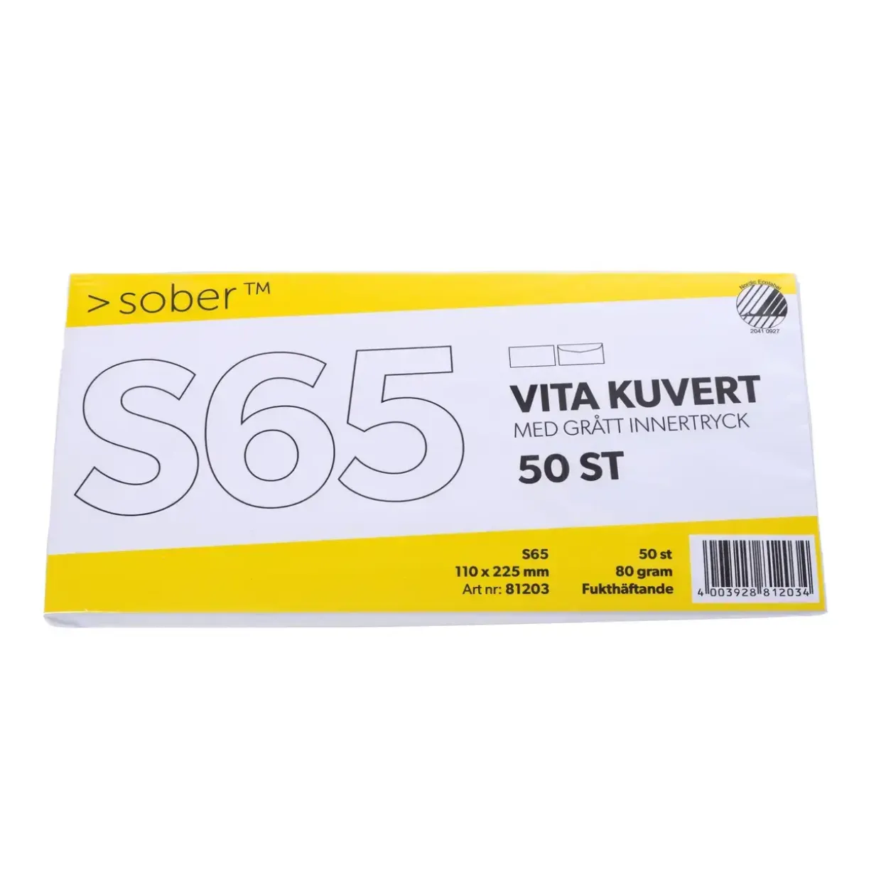 Kuverter Mayer hvid S65 FH (50) - Køb minimum 10 stk.