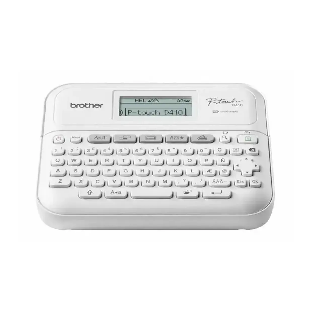 Labelprinter Brother PT-D410 op til 18mm USB Hvid