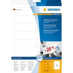 Labels white HERMA Movables 88,9x33,8 A4 400 pcs.