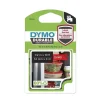 Labeltape Dymo D1 ekstra stærk 12mmx3m hvid på rød