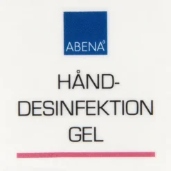 Label til dispenser, 4x4cm, rød, hånddesinfektion gel