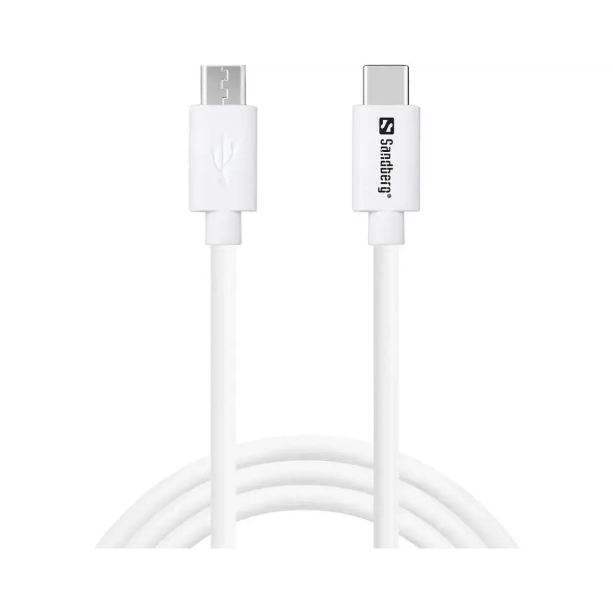 Lade kabel - Sandberg - USB-C to MicroUSB - 1m - Hvid
