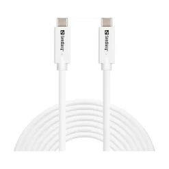 Lade kabel - Sandberg - USB-C to USB-C - USB 3.2 - Gen2 - 100W - 5m - Hvid