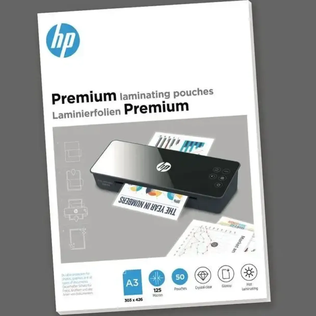 Lamineringslommer A3 HP Premium 125my 50stk