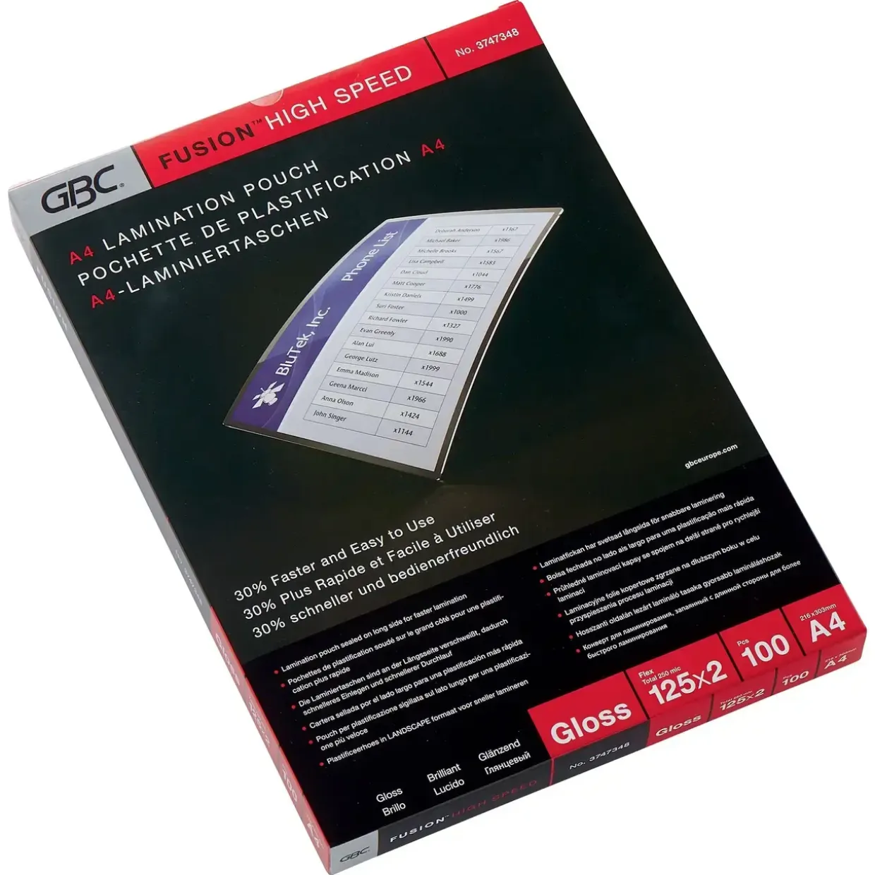 Lamineringslommer GBC A4 HiSp 125mic (100)