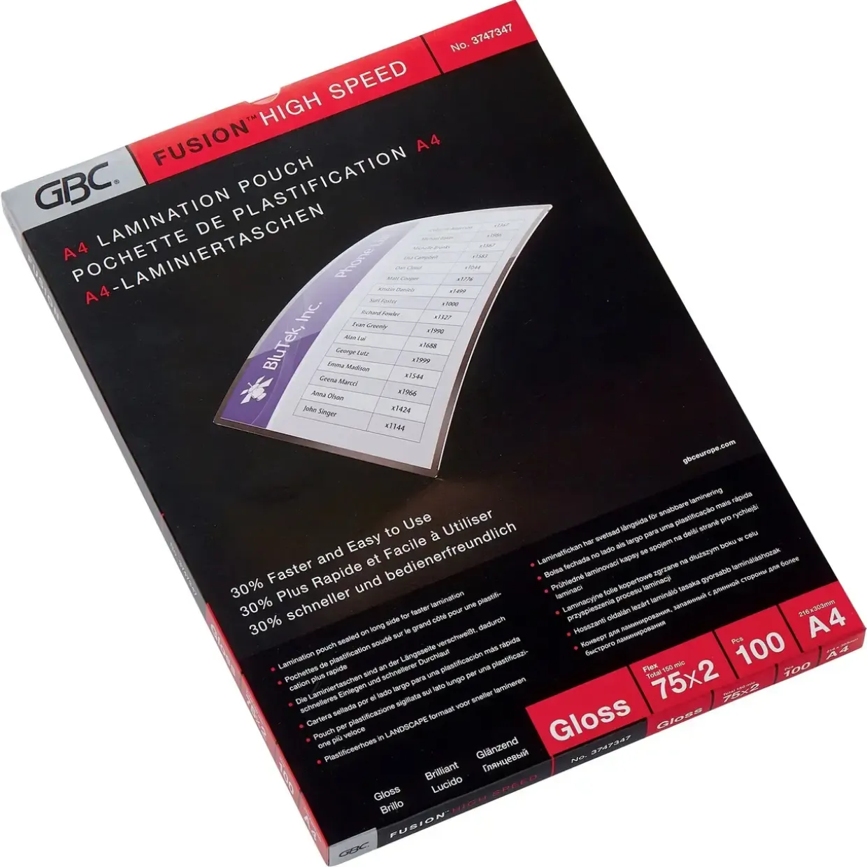 Lamineringslommer GBC A4 HiSp 75mic (100)