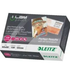 Lamineringslommer 60 x 90 mm Leitz 125 mic - 100 stk