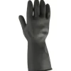 Lange gummihandsker - latex S - sort - 12 par