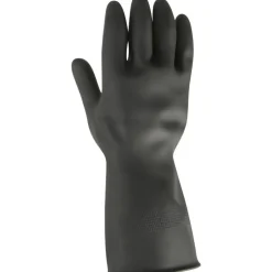 Lange gummihandsker - latex S - sort - 12 par