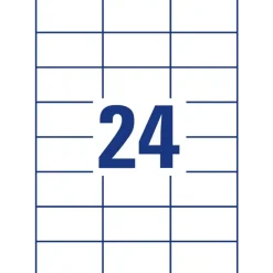 Laseretiketter - Avery L7180 - 24 pr. ark - 70 x 36 mm - 100 ark