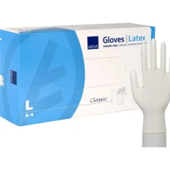 Latexhandsker, ABENA Classic, L, nature, latex, pudderfri - 150 stk