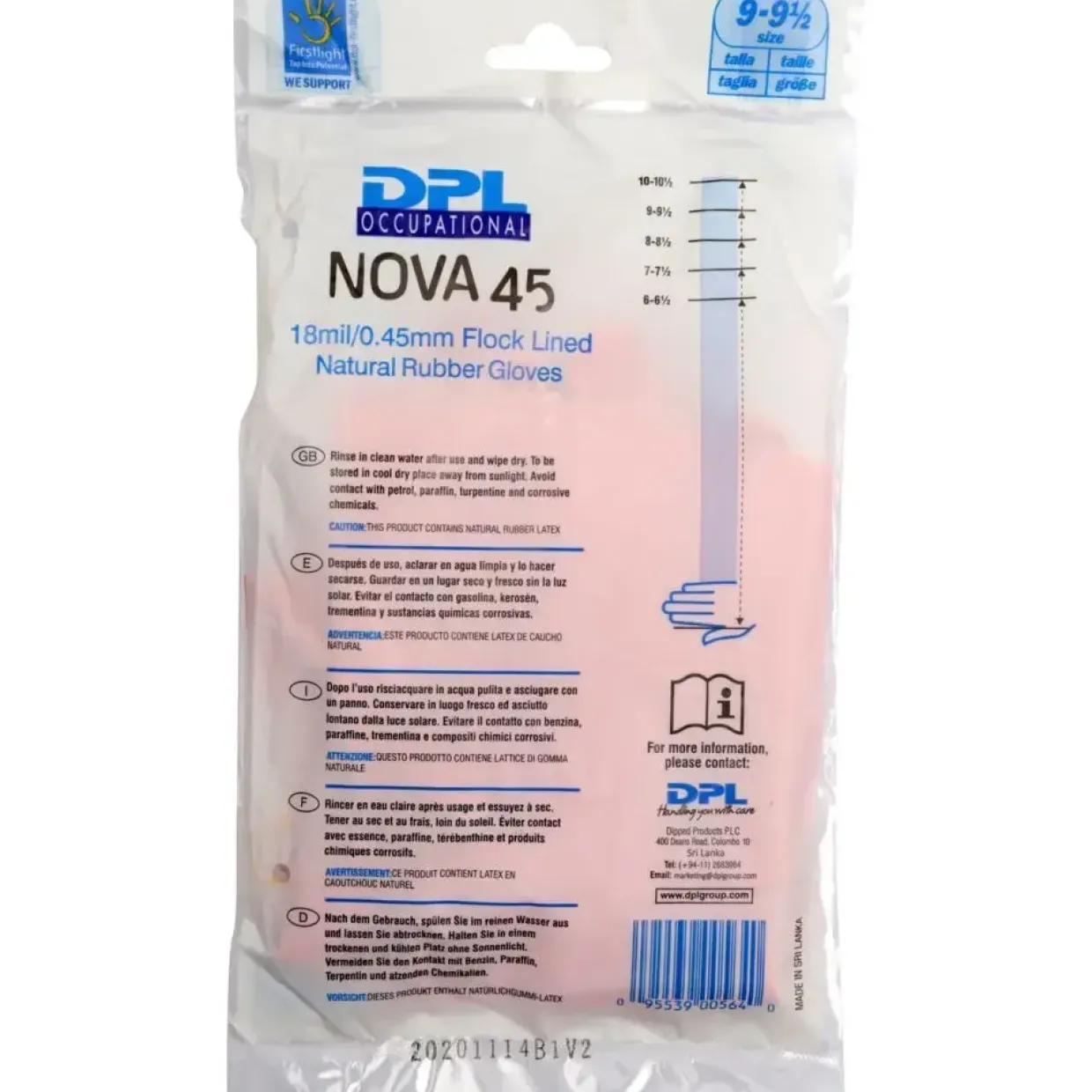 Latexhandsker med velour str. 9-9,5 - 12 par