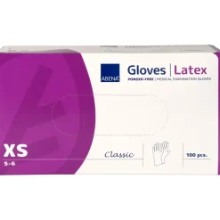 Latexhandsker nature ABENA Classic XS pudderfri - 100 stk