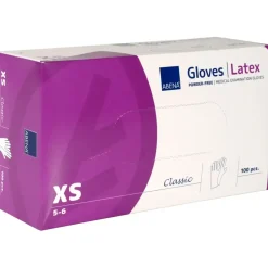Latexhandsker nature ABENA Classic XS pudderfri - 100 stk