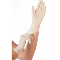 Latexhandske XS hvid grip pudderfri 100stk/pak - 10 stk