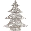 LED juletræ, 50x13x60cm, guld, metal, med 60 LED lys og timerfunktion