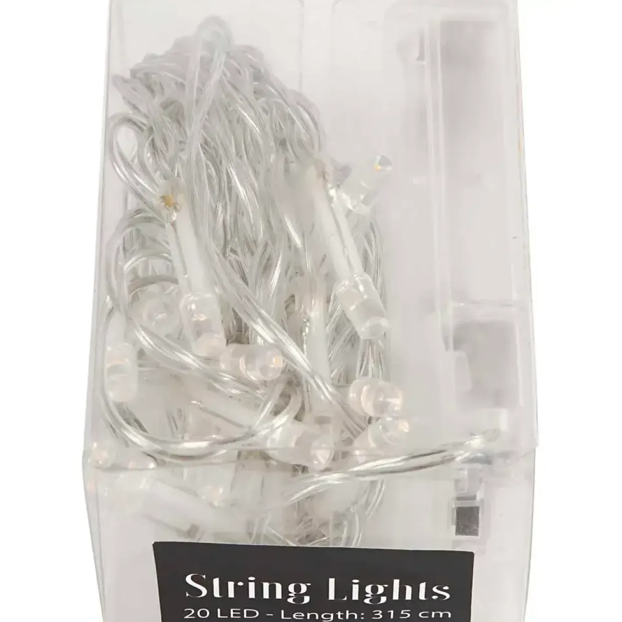 LED Lyskæde - Transparent 3,15 m - Batteridrevet - 20 LED