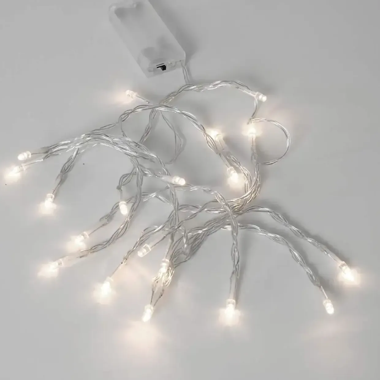 LED Lyskæde - Transparent 3,15 m - Batteridrevet - 20 LED