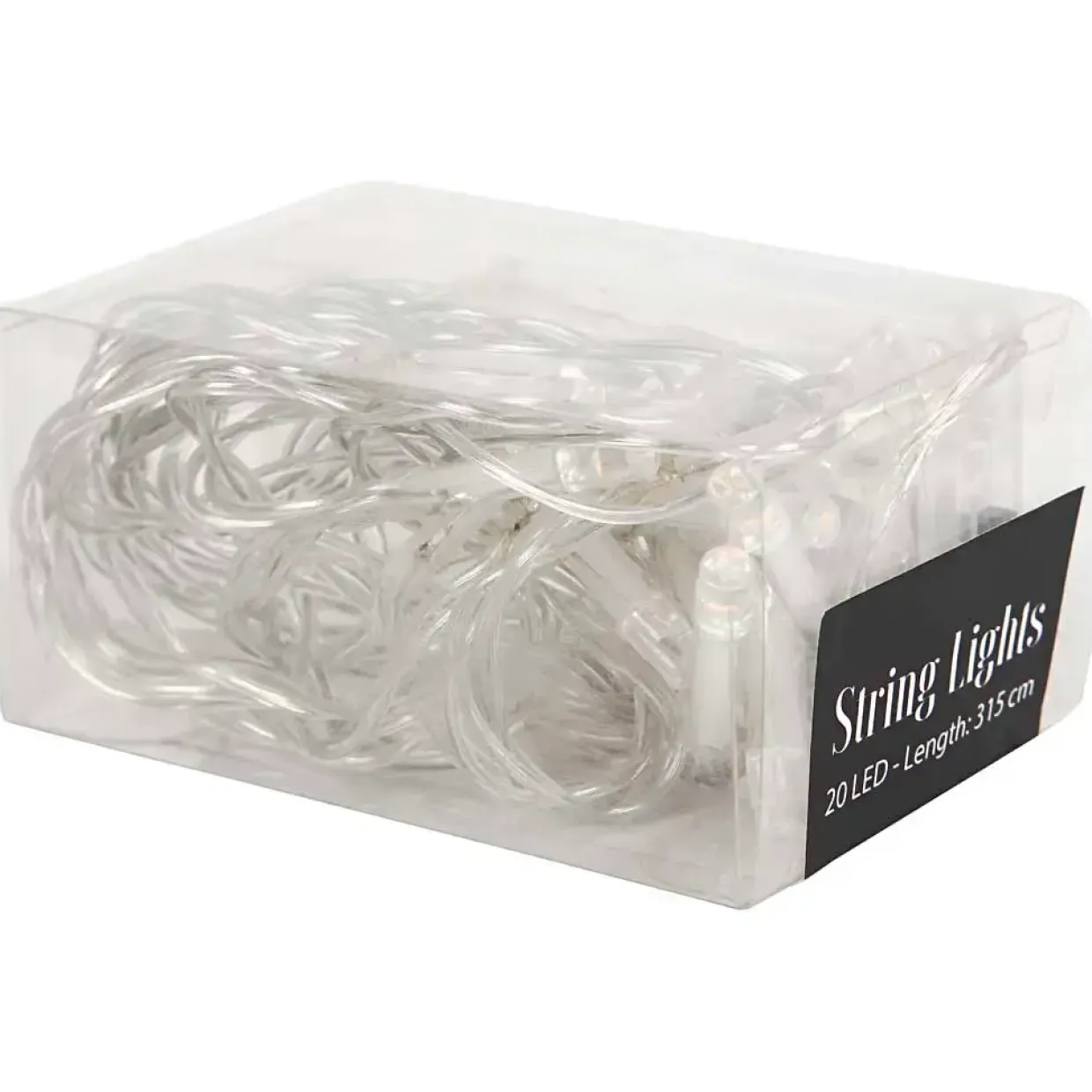LED Lyskæde - Transparent 3,15 m - Batteridrevet - 20 LED
