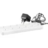 LED oplader, hvid, plast, til 12 LED fyrfadslys