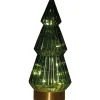 LED træ, 10x23,5cm, grøn, glas, med 10 LED lys - 12 stk