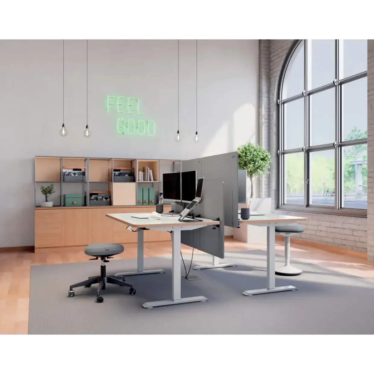 Leitz Bordplade t/sidde/ståbord 140x80cm Ergo hvid