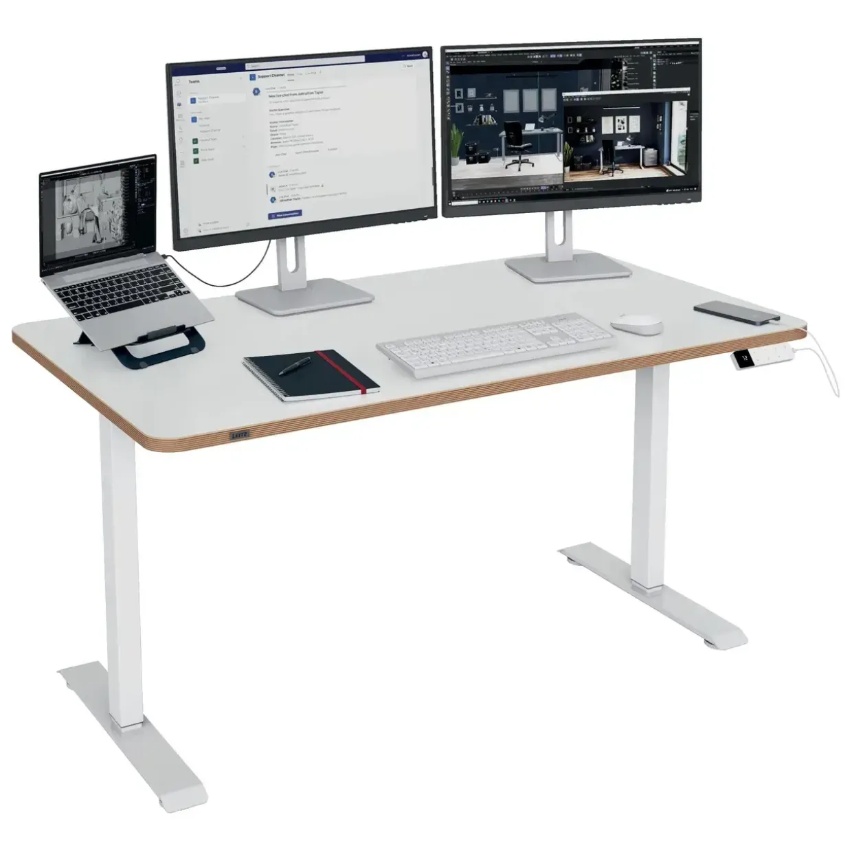 Leitz Bordplade t/sidde/ståbord 140x80cm Ergo hvid