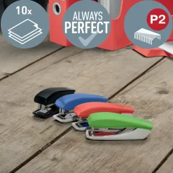 Leitz NeXXt Recycle mini hæftemaskine blå, 10 ark - Køb minimum 10 stk.