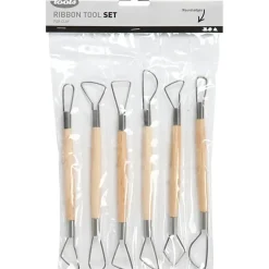 Lerslynge længde 18 cm runde kanter assorteret - 6 stk.