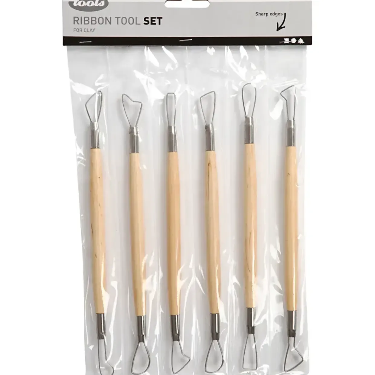 Lerslynger længde 20 cm skarpe kanter assorteret - 6 stk.