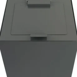Låg, mørkegrå, pulverlakeret stål, soft close, til modulopbygget affaldsspand, 85 og 90 liter
