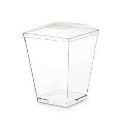 Låg t/dessertbæger PS klar 58x58mm firkantet Kova 400stk