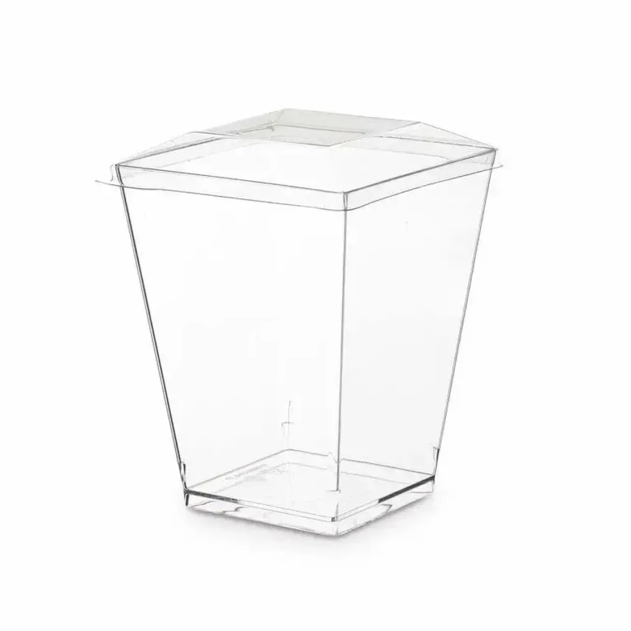 Låg t/dessertbæger PS klar 58x58mm firkantet Kova 400stk