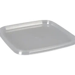 Låg til condibøtte, 12,8x12,8x0,9cm, klar, PP, til stabelbøtte, stor forpakning - 1080 stk