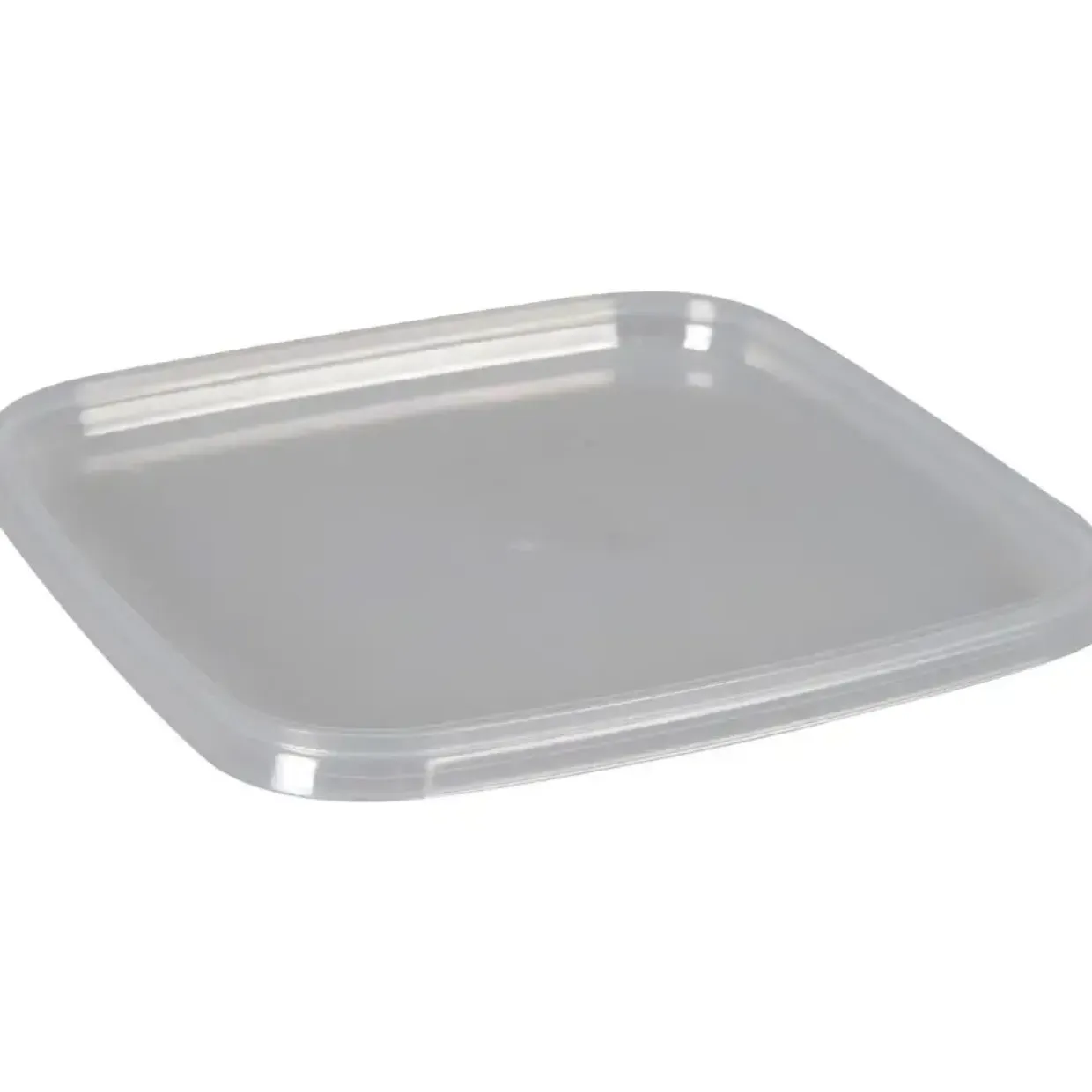 Låg til condibøtte, 12,8x12,8x0,9cm, klar, PP, til stabelbøtte, stor forpakning - 1080 stk