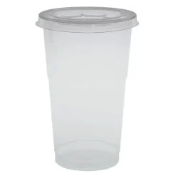 Låg til drikkeglas klar PET med hul ø 9,50 cm - 800 stk