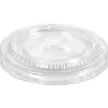 Låg til pap- og drikkebæger Duni Ecoecho Ø9,3cm transparent RPET flat med kryds - 900 stk