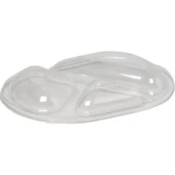 Låg til plastbakke A-PET klar, oval, til 3-rums, - 240 stk