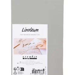 Linoleum, str. 10x15 cm, tykkelse 3 mm, grå, 2 stk