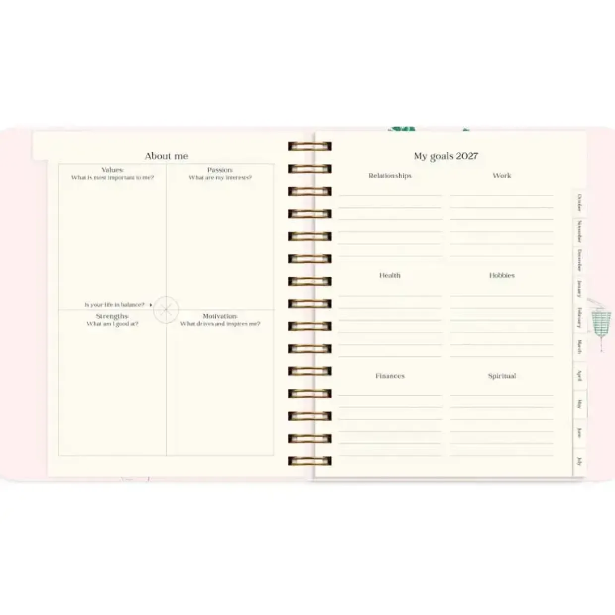Livsstilskalender - Life Planner Japan Style - 190x216mm - Spiral - 2027 - Mayland - 93121827