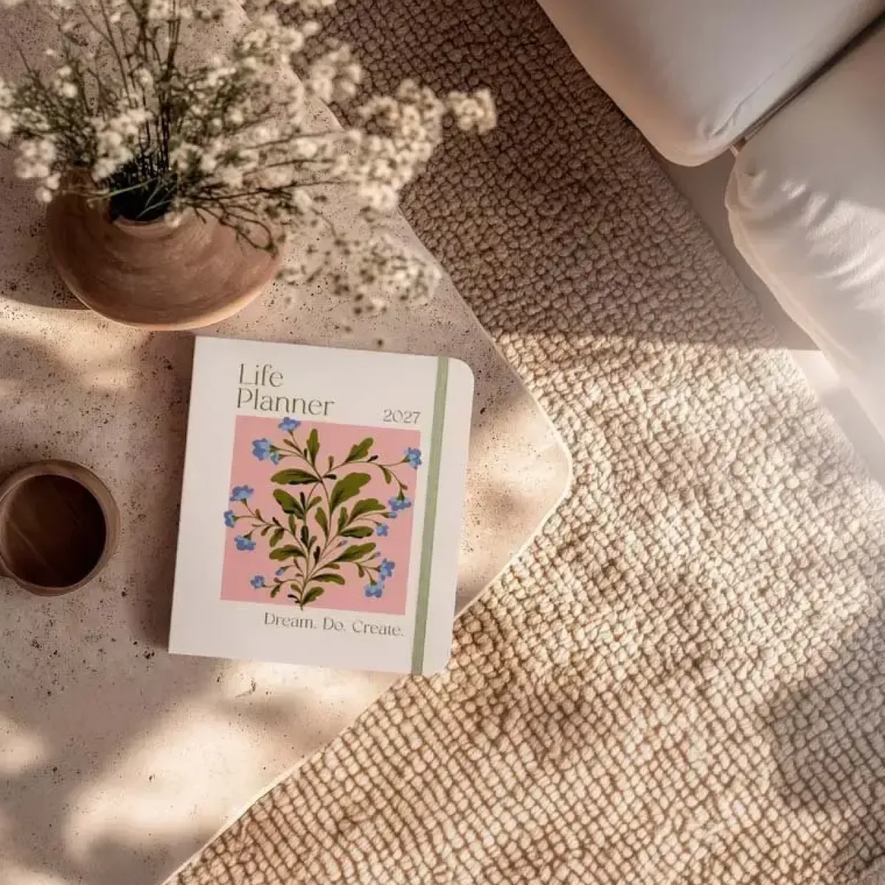 Livsstilskalender - Life Planner Delicate Flowers - 190x216mm - Spiral - 2027 - Mayland - 93121727