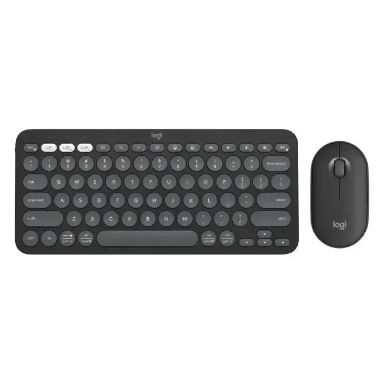 Logitech Pebble 2 Combo Wireless Keyboard/Mouse, Tonal Graphite (Nord