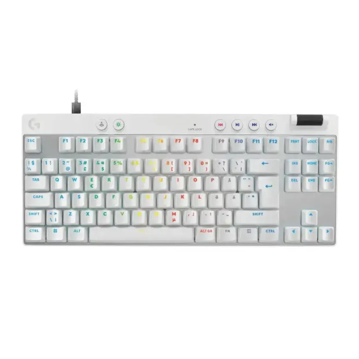 Logitech PRO X TKL RAPID Wired Gaming Keyboard Linear, hvid